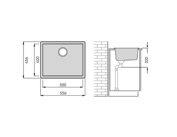 Vaala 60 komposiittiallas, valkoinen