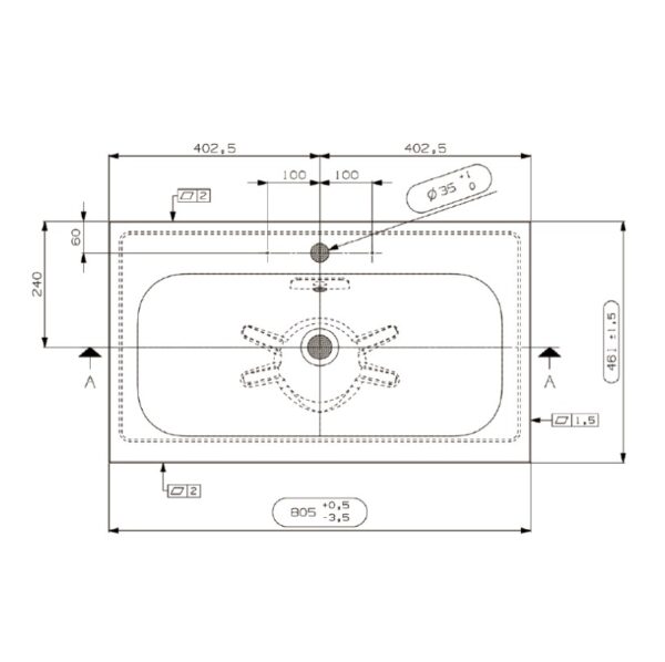 Vegas allas 461x805 mm