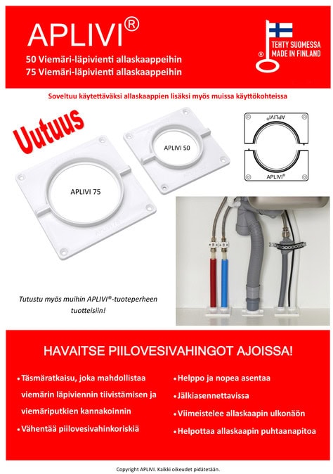 images APLIVI 50 ja 75 Viemäri-läpiviennit allaskaappeihin