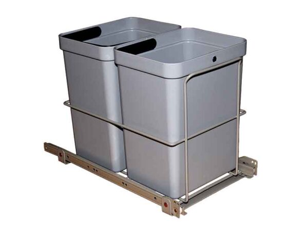 Jätevaunu harmaa 2x10l