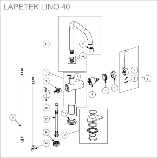 images LAPETEK LINO-A, mattamusta keittiöhana