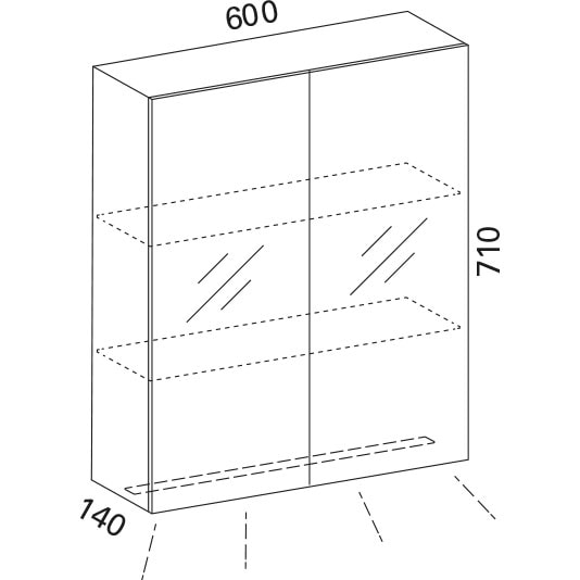 Luvia 60 LED peilikaappi