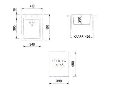 ONE 4110 komposiittiallas, musta