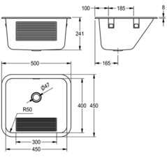 Franke Pikku-Tiira Kodinhoitohuoneen allas 500x450 mm