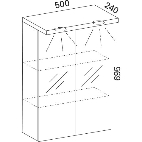 Romeo 50 LED peilikaappi