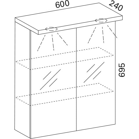 Romeo 60 LED peilikaappi